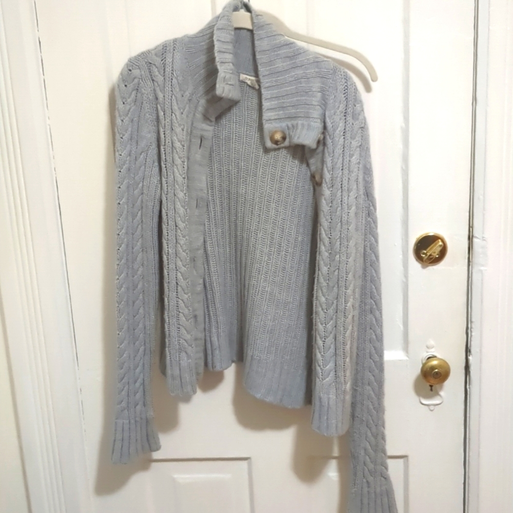 Cozy Gray Button-Up Cardigan Size Medium